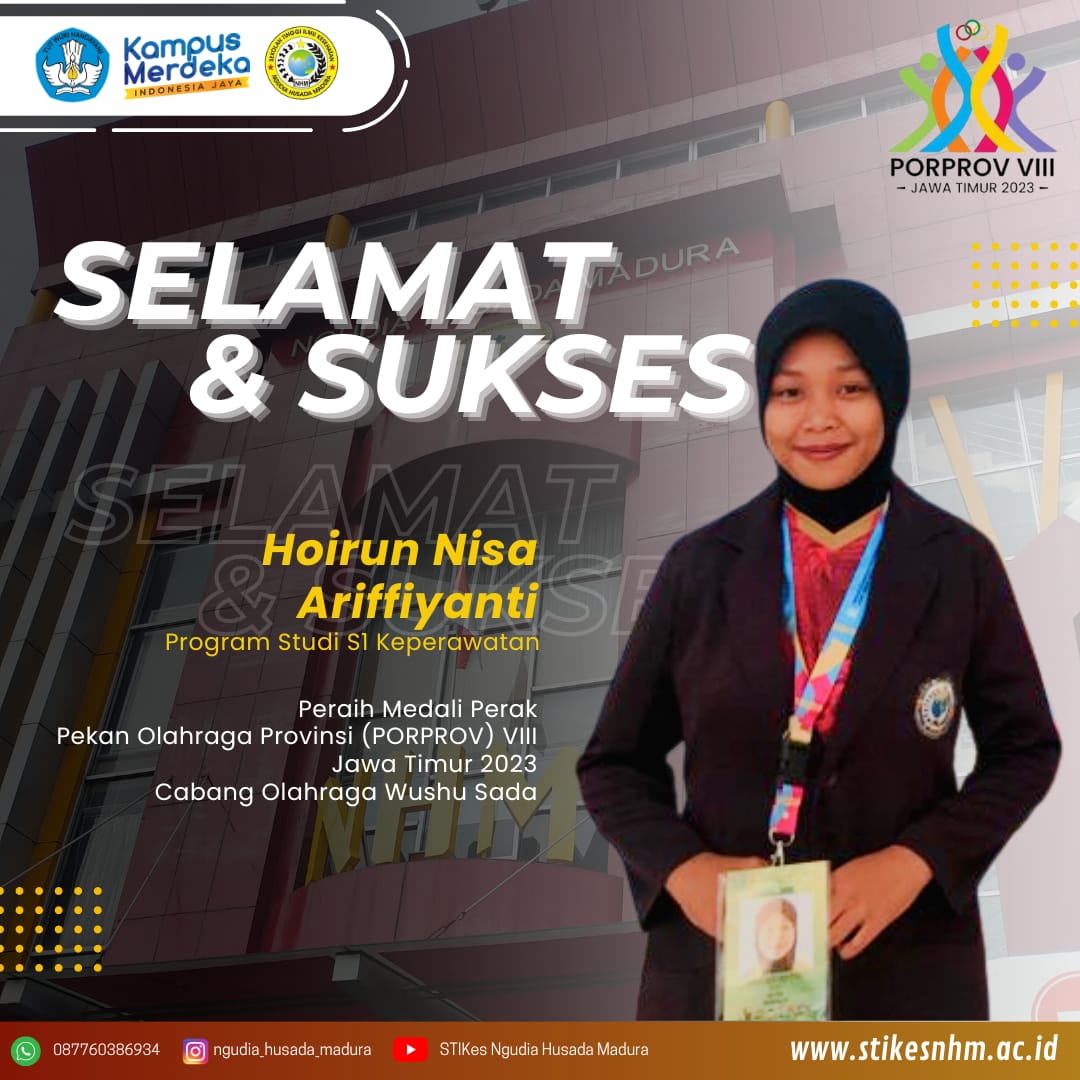 Mahasiswi Program Studi Keperawatan STIKES Ngudia Husada Madura Sumbang Perak di Cabor Wushu Porprov Jatim 2023